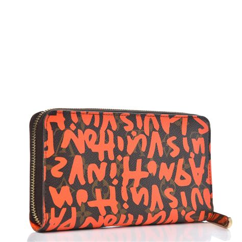 LOUIS VUITTON Monogram Graffiti Zippy Wallet Orange